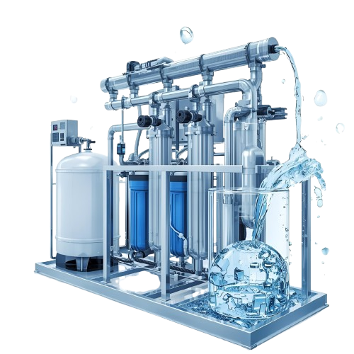 High-capacity Commercial RO Plant system in an industrial setting.